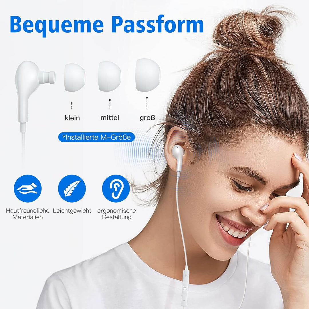 𝐀𝐩𝐩𝐥𝐞 Kopfhörer mit Kabel für iPhone 17 Pro, [MFi Zertifiziert] USB C Kopfhörer Typ C In-Ear Kopfhör