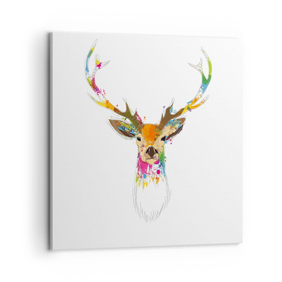 Bilder auf Leinwand Deer fantasie Graffiti Grafik Leinwandbild 60x60cm Wandbilder Dekoration Wohnzim