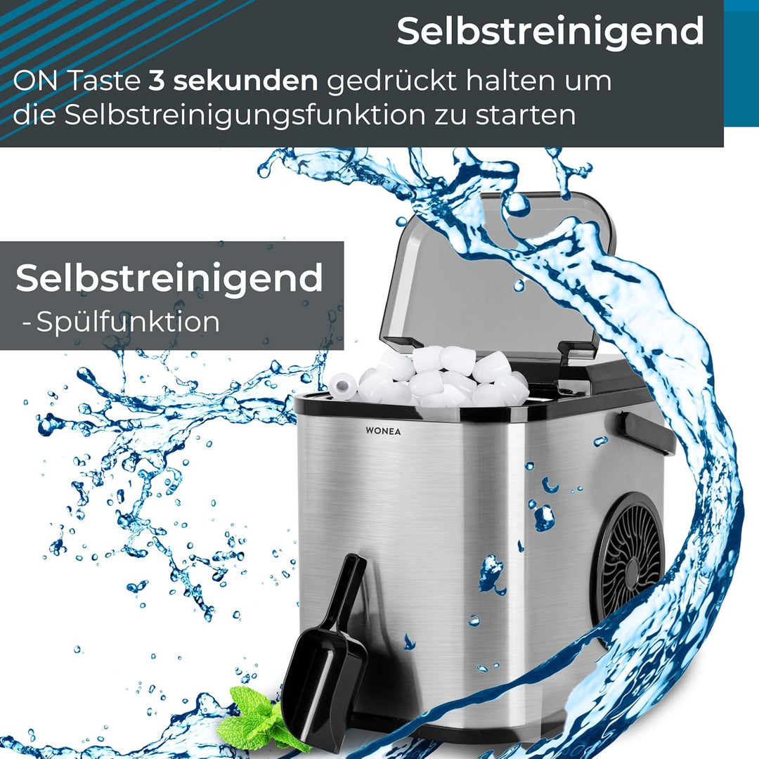 Eiswürfelmaschine Selbstreinigend, Eiswürfelbereiter mit 1Liter Wassertank | Eiswürfelbereiter Selbs