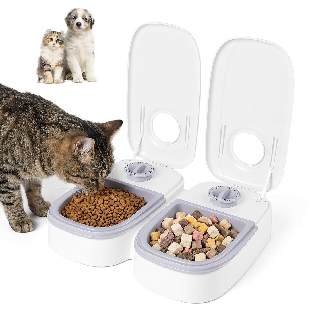 2 x automatischer Futternapf für Katzen und Hunde