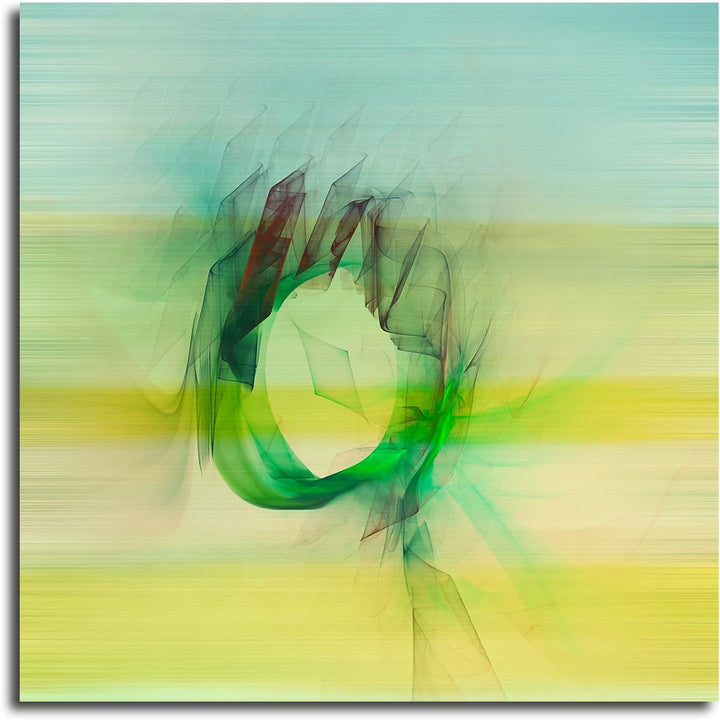 Paul Sinus Art Grüner Zauber Abstraktes Bild Pastellfarben auf Leinwand Abstrakt189- dekorativer Ein