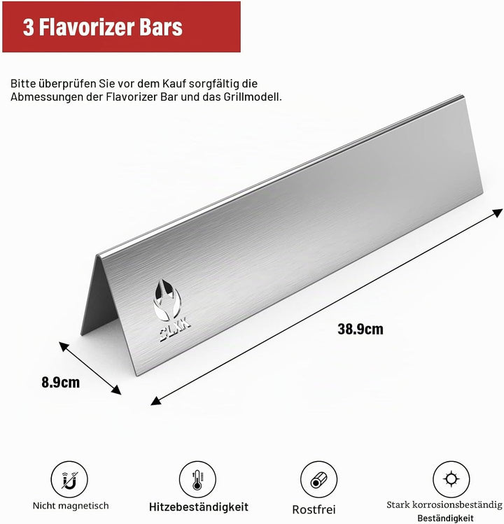 Delixike 7635 Edelstahl Brennerabdeckungen Flavorizer Bar für Weber Spirit E210 E220 S210 S220(mit v