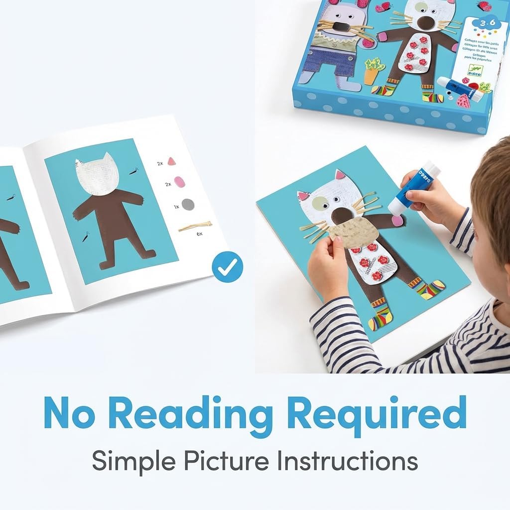 Djeco – Collage für Kinder, Mehrfarbig (DJ08664), Bunt