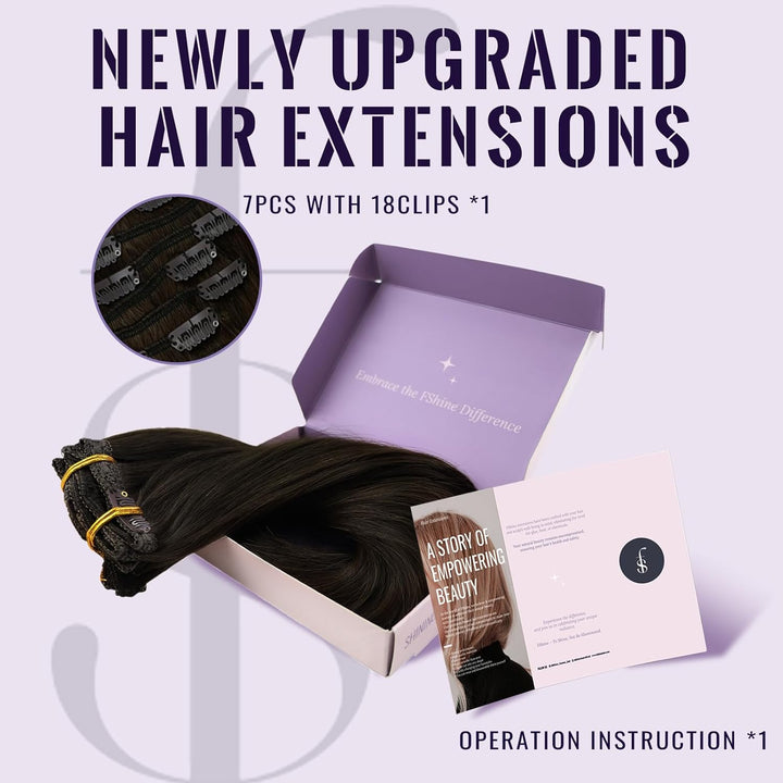 Clip in Extensions Echthaar Braun 50cm 120g Remy Clips in Haarverlängerung Echthaar Extensions Clip