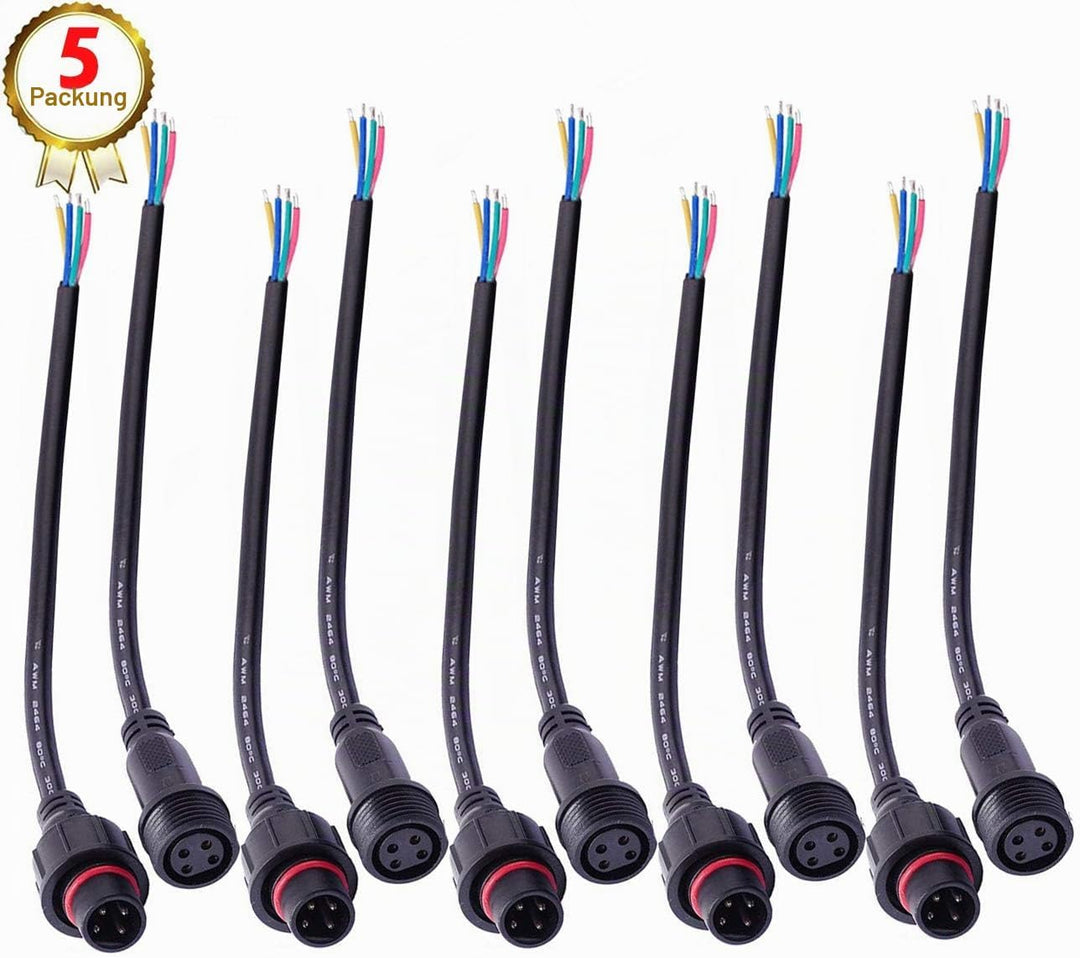 4pin Wasserdichte Anschlüsse,Male Female Plug LED Steckverbinder, 4Pin 4Core Waterproof IP68 Steckve