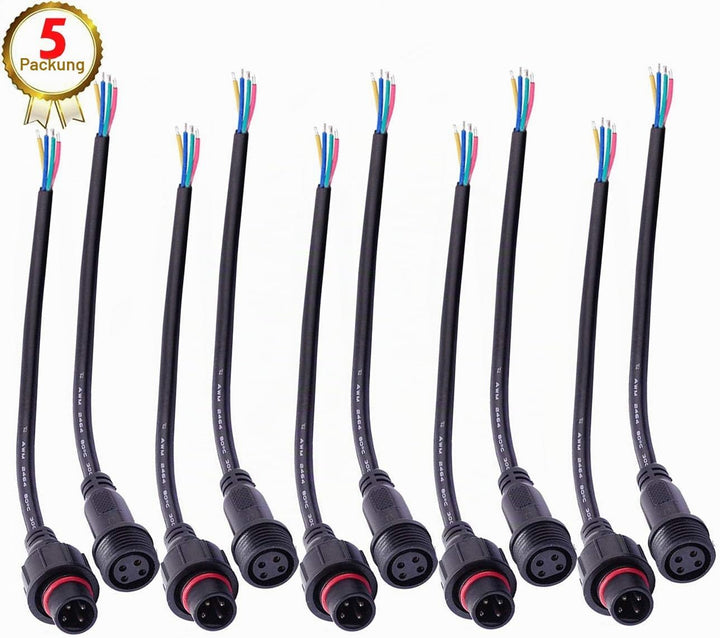 4pin Wasserdichte Anschlüsse,Male Female Plug LED Steckverbinder, 4Pin 4Core Waterproof IP68 Steckve