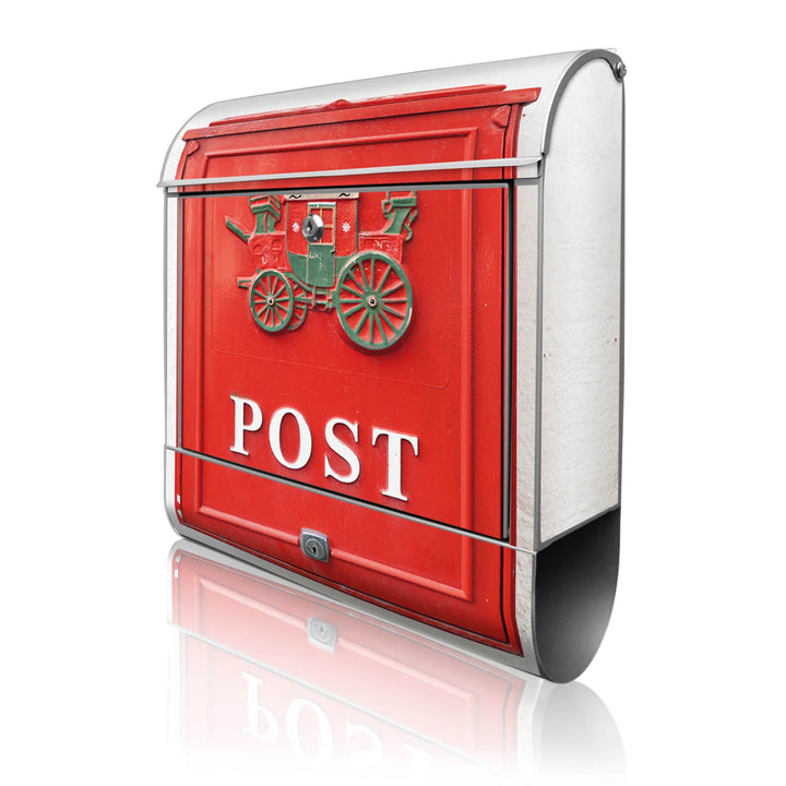 banjado® Design Briefkasten mit Motiv Postkasten Nostalgie 39x47x14cm &amp; 2 Schlüssel - Briefkasten St