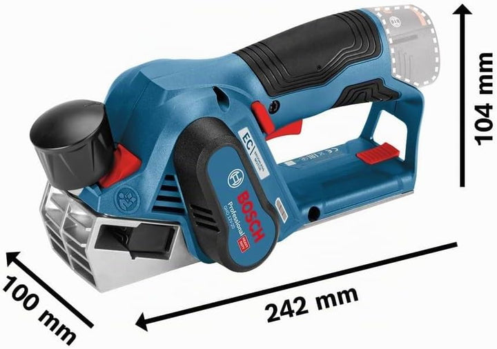 Bosch Professional 12V System Akku Hobel GHO 12V-20 (Hobelbreite max: 56 mm, inkl. 2x3,0 Ah Akku + L