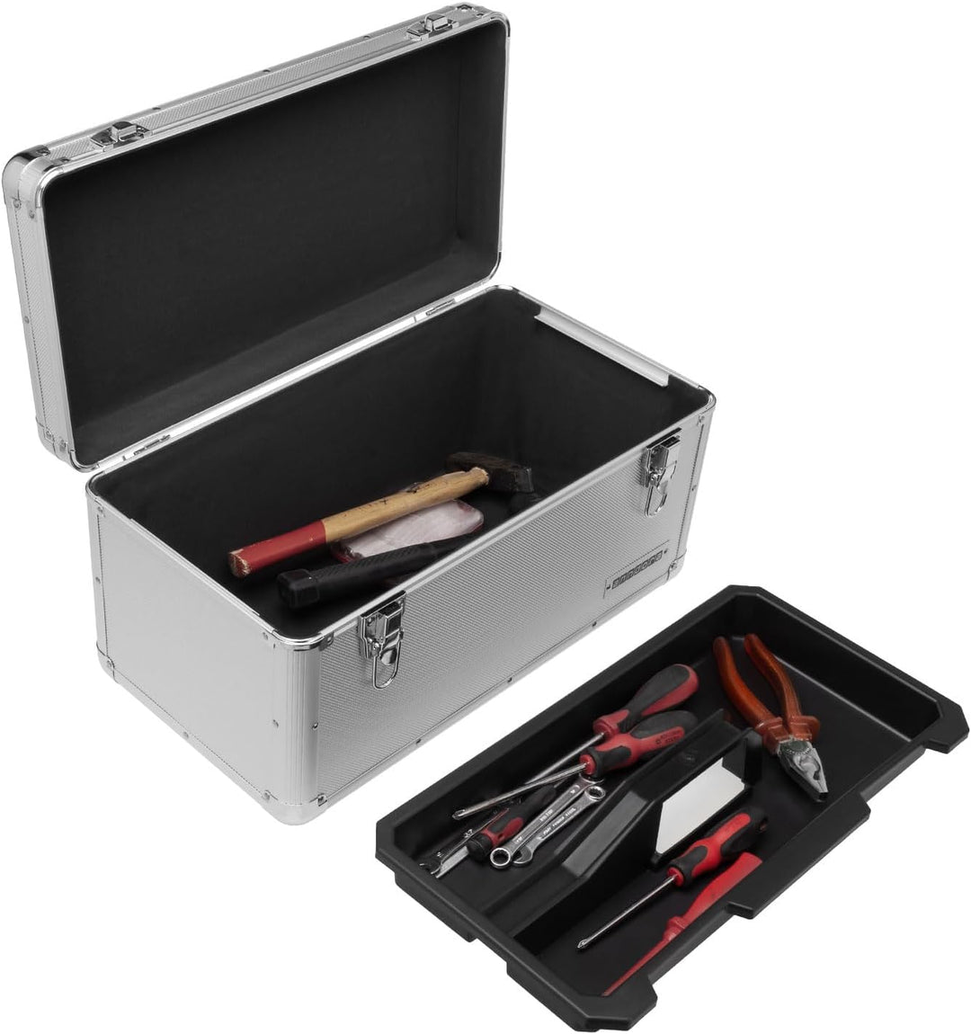 anndora Werkzeugkoffer 28 Liter - XL Werkzeugkasten Werkzeugbox - silber XL - Silber, XL - Silber