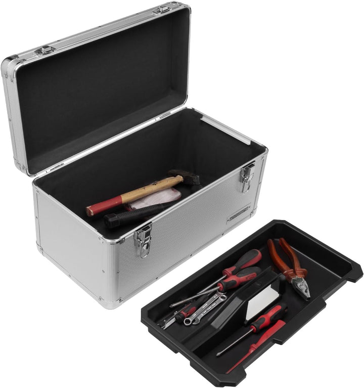anndora Werkzeugkoffer 28 Liter - XL Werkzeugkasten Werkzeugbox - silber XL - Silber, XL - Silber