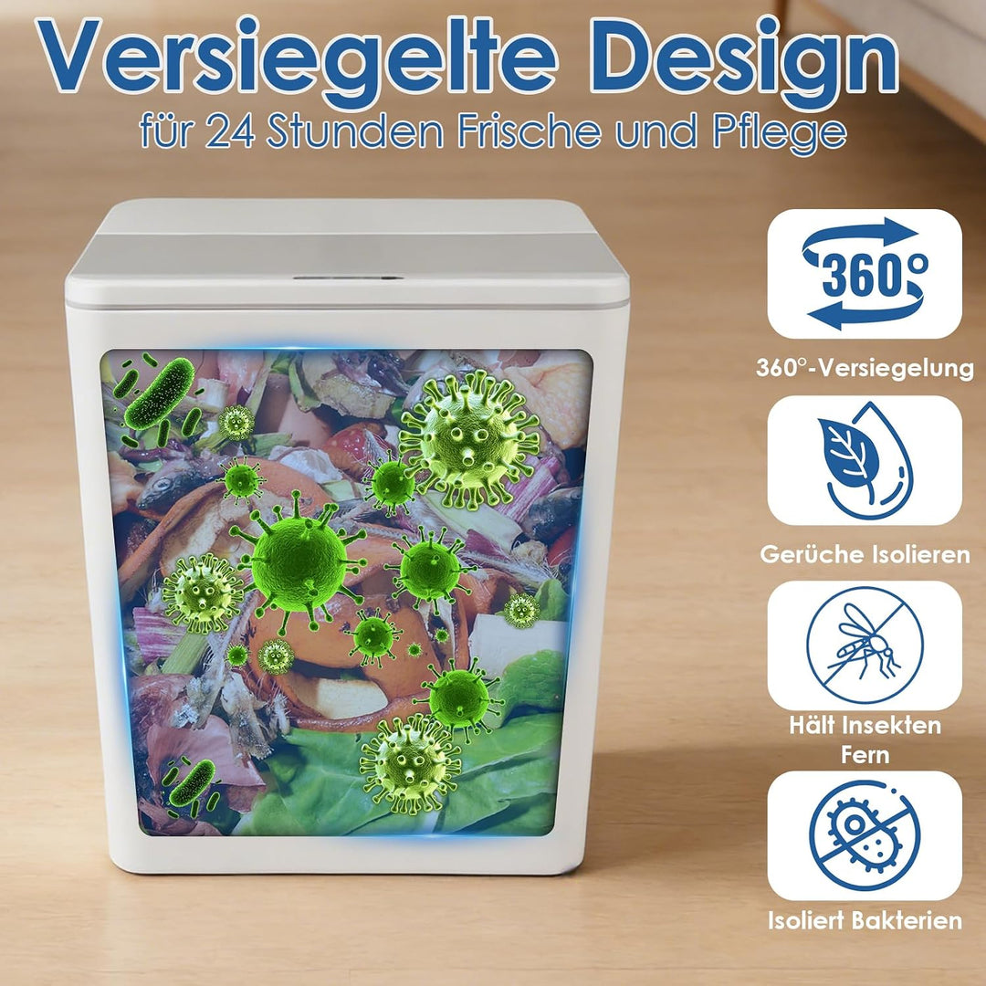 13L Mülleimer mit Sensor, Automatik Touchless Mülleimer mitInfrarotsensor und Vibrationssensor, mit
