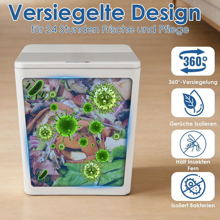 13L Mülleimer mit Sensor, Automatik Touchless Mülleimer mitInfrarotsensor und Vibrationssensor, mit