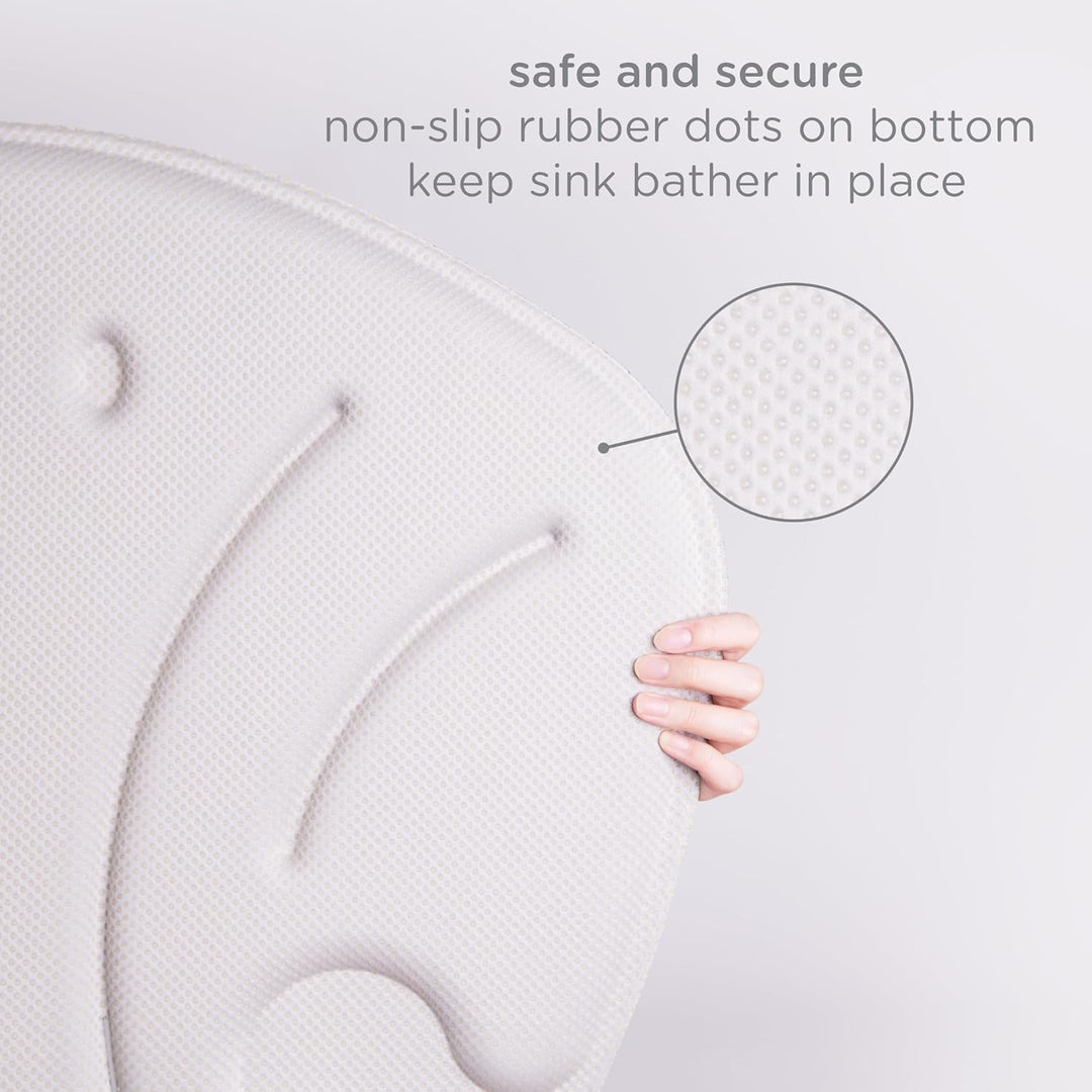 Ubbi Stingray Sink Bather for Baby, Soft Baby Bath Cushion, Newborn Must Have Grey Sink Bather, Grey