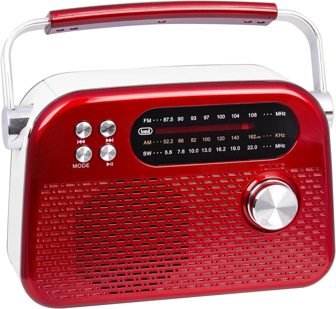 Trevi RDA 70 BR Tragbares kabelloses Multiband-Radio FM AM SW mit USB, Micro SD, MP3 und Lithium-Akk