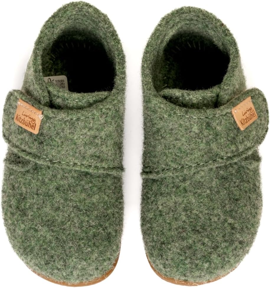 Living Kitzbühel Unisex Baby Babyklettschuh Filz unifarben 18 EU Forest, 18 EU Forest