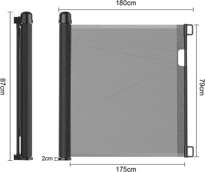 UISEBRT Türschutzgitter Ausziehbar 0-150cm, Treppenschutzgitter für Baby und Pelztiere, Kinder Schut