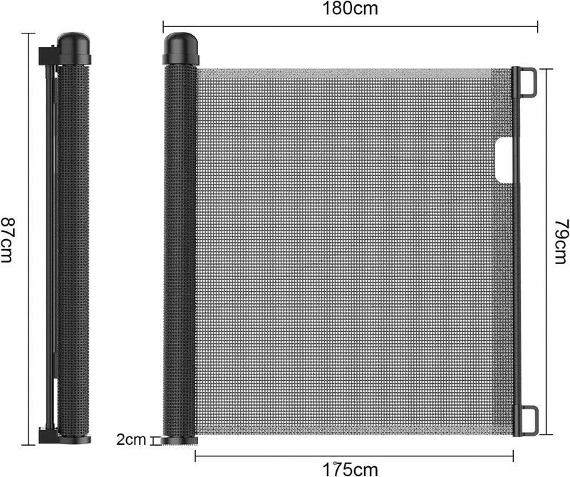 UISEBRT Türschutzgitter Ausziehbar 0-150cm, Treppenschutzgitter für Baby und Pelztiere, Kinder Schut