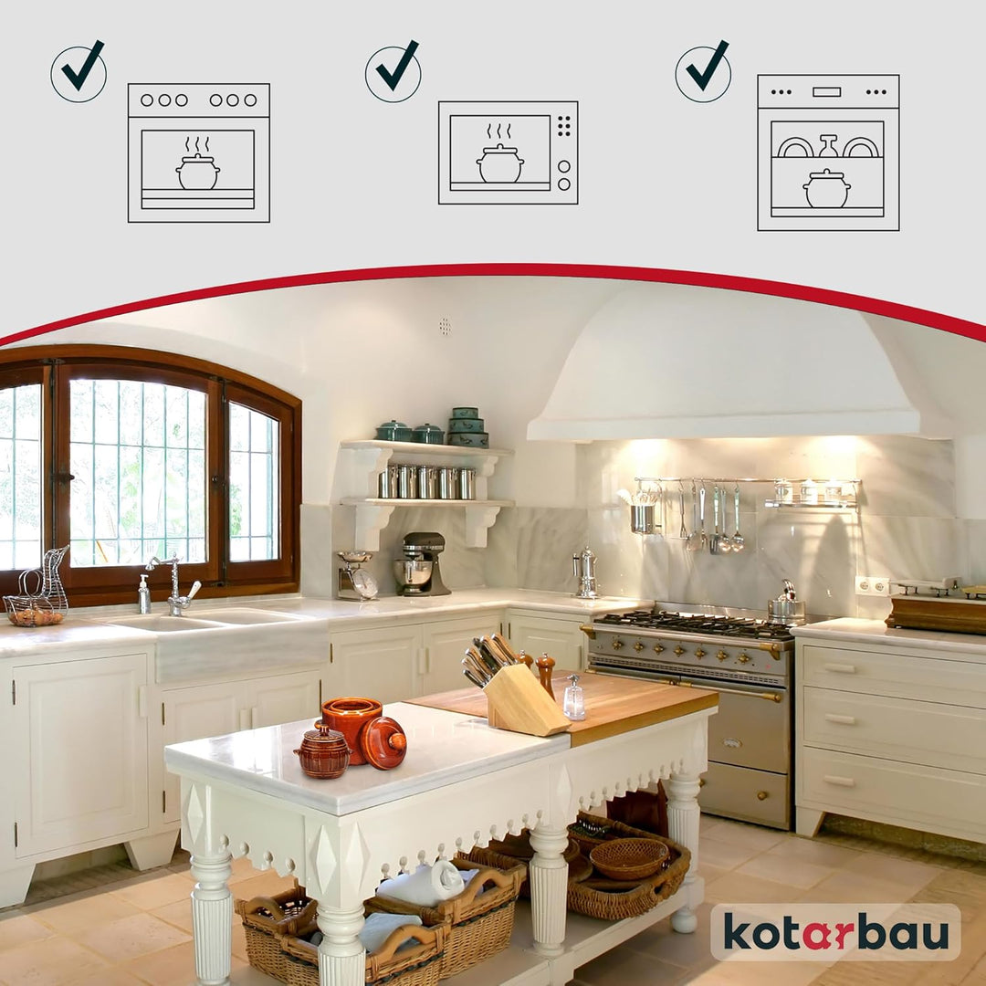 KOTARBAU® Gärtopf 1,8 L Braun Steinzeugtopf mit Hermetikdeckel Gurkentopf Sauerkrauttopf Einmachtopf