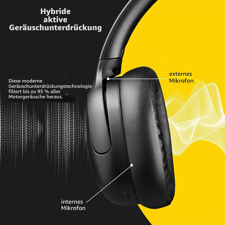 Intenso O400HA Over-Ear Kopfhörer - Hybrid Active Noise Cancelling, bis zu 75 Stunden Laufzeit und B