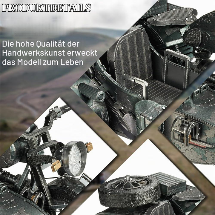piececool 3D Puzzle Metall Motorradmodell Dreirädrige Motorräder, 3D Metall Puzzle für 340 Edelstahl