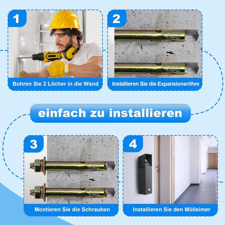 Küchenabfalleimer für den Aussenbereich, Wandmontierter Mülleimer im Freien, Kommerzielle 3 Seiten Ö