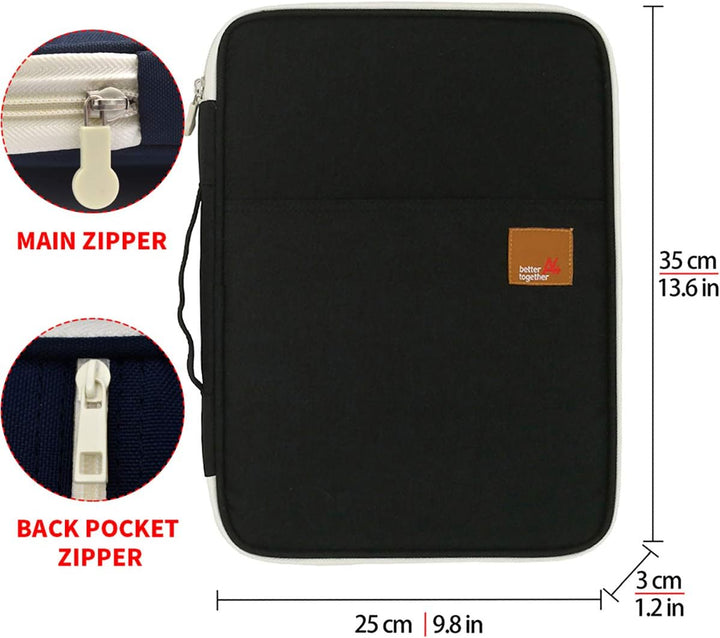 El-fmly Lässige Dokumententasche A4 Reissverschluss Wasserdicht Tragbar Organizer Portfolio Handyhül