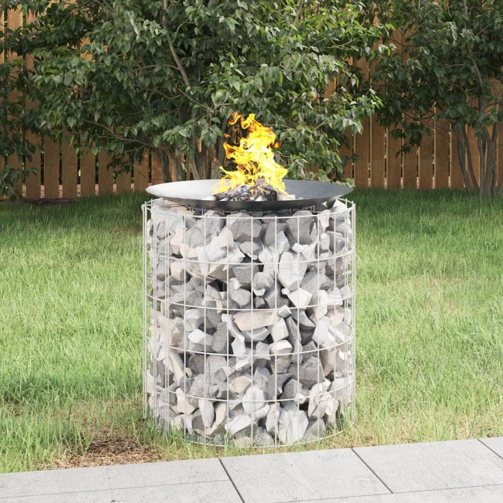 vidaXL Gabionen Feuerstelle, Feuerkorb für Garten Terrasse, Steinkorb zum Grillen, Gartenfeuer Gabio
