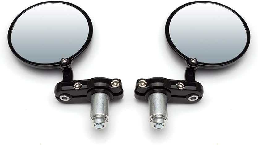 Motorrad Lenkerende Spiegel Schwarz Aluminium für 22mm (7/8 ") Lenker - Hochwertig