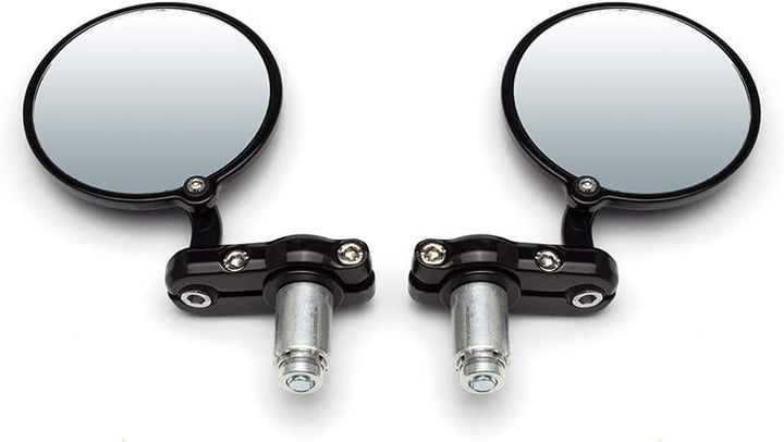 Motorrad Lenkerende Spiegel Schwarz Aluminium für 22mm (7/8 ") Lenker - Hochwertig