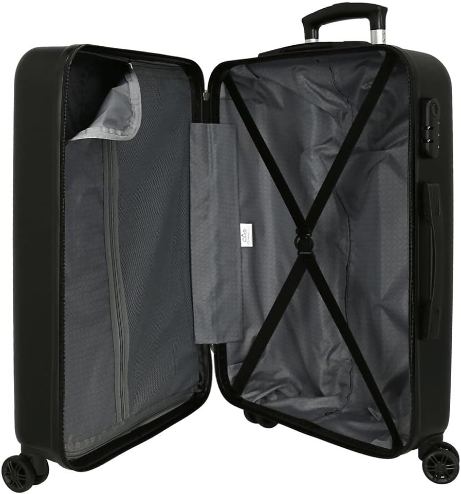 Pepe Jeans Cromwell Mittelgrosser Koffer, Schwarz, 46 x 65 x 23 cm, starres ABS, seitliches Zahlensc