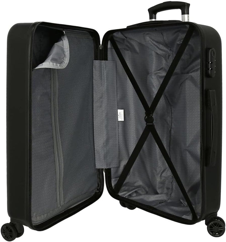 Pepe Jeans Cromwell Mittelgrosser Koffer, Schwarz, 46 x 65 x 23 cm, starres ABS, seitliches Zahlensc