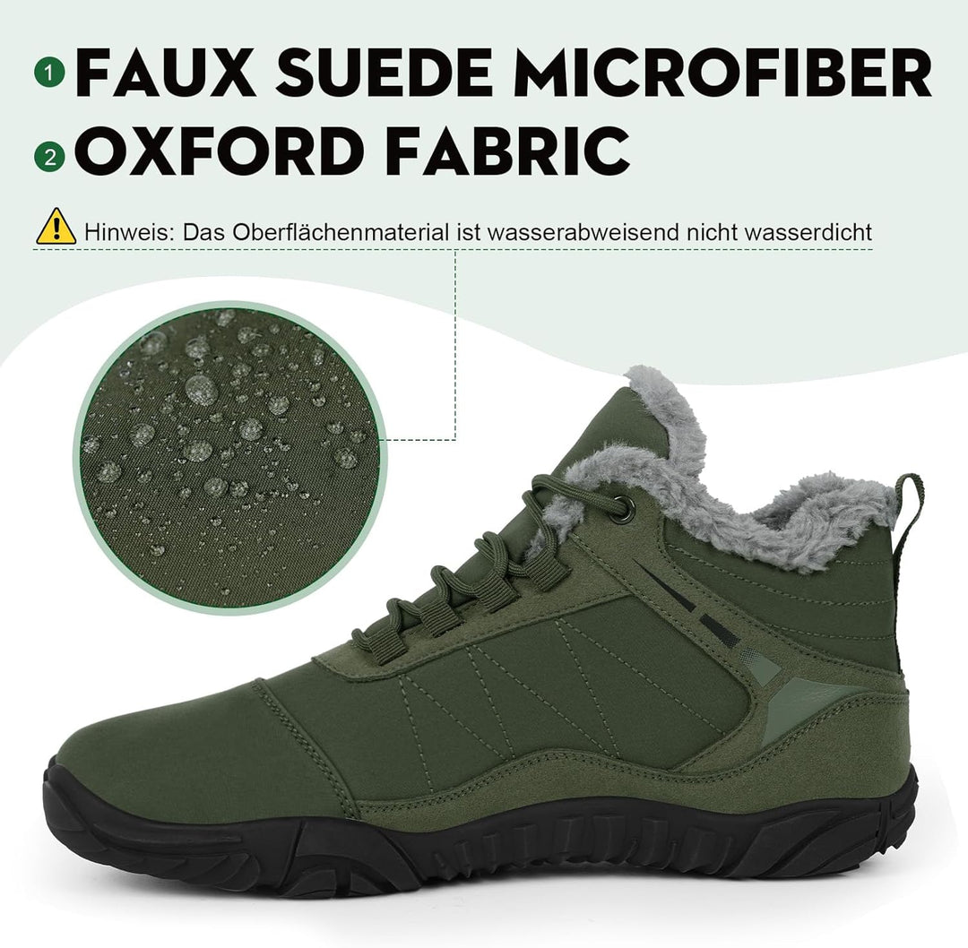 RUYI Barfussschuhe Winter Herren Damen Barfussschuhe Wasserabweisend, Warm Gefüttert Winterschuhe Tr