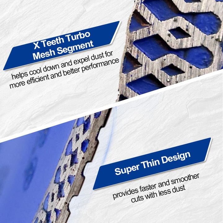 SHDIATOOL Diamant Trennscheibe 250MM Turbo Mesh Diamantklinge mit X Felgensegment für Hart Keramik P