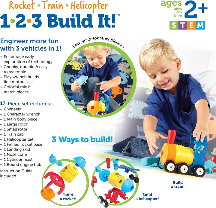 Learning Resources 1-2-3 Mach was draus! – Rakete, Zug, Hubschrauber, Rakete