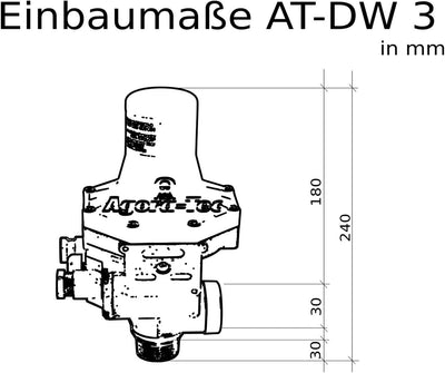 Agora-Tec® Durchflusswächter AT-DWv-3 mit Kabel, Pumpen Druckschalter zur Pumpensteuerung für Kreise