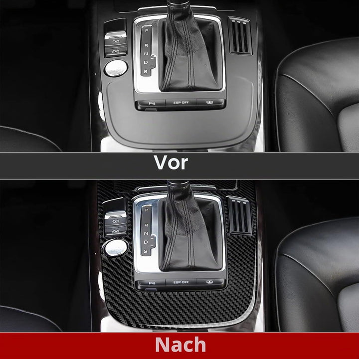 OYDDL Auto Kohlefaser Schaltknauf Schalthebel Cover Trim Kompatibel mit Audi A4 B8 A5 S4 S5 Q5 RS4 R