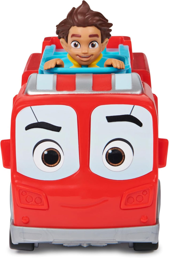 Disney Junior Firebuds, BO and Flash Feuerwehrauto Spielzeugfahrzeug mit Rückzugfunktion und Wheelie