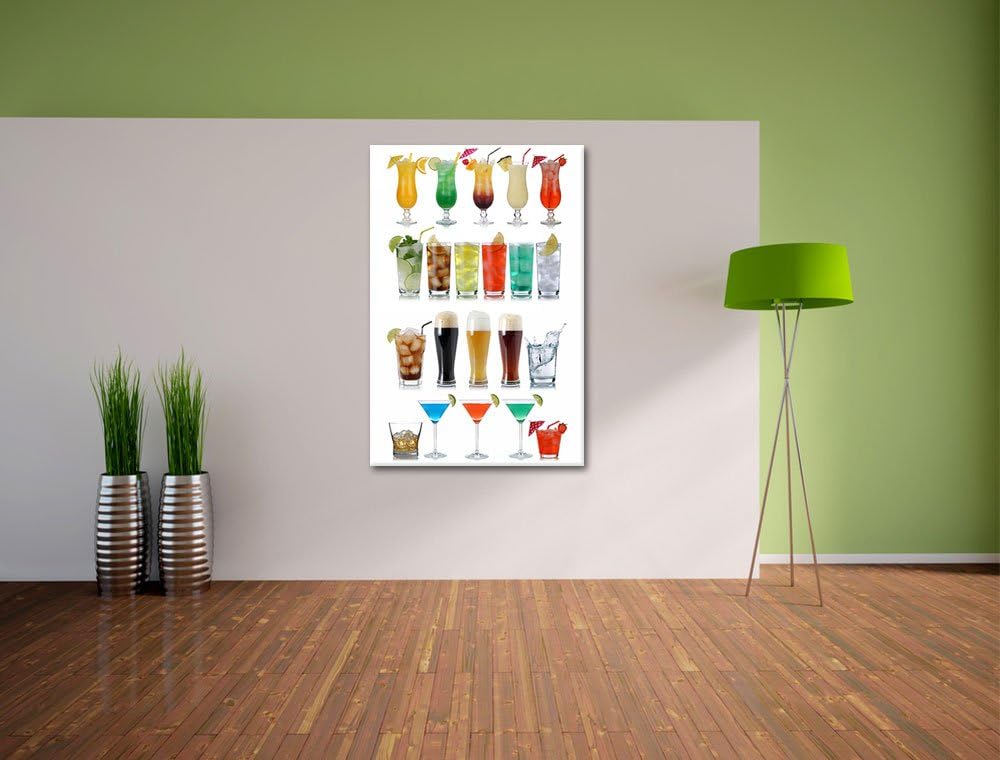 Cocktails, Long Drinks und Bier Format: 100x70 auf Leinwand, XXL riesige Bilder fertig gerahmt mit K
