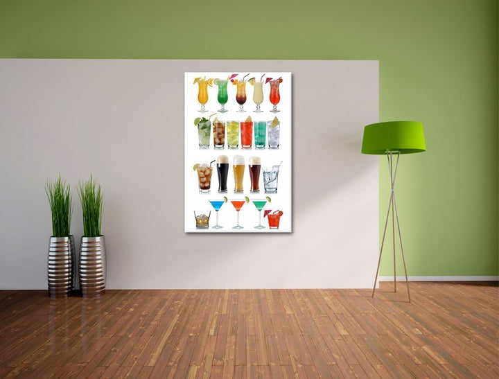 Cocktails, Long Drinks und Bier Format: 100x70 auf Leinwand, XXL riesige Bilder fertig gerahmt mit K