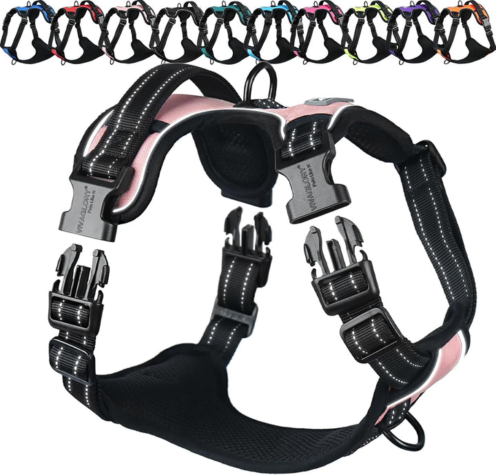 VIVAGLORY Easefit Hundegeschirr, Zugstopp Hundegeschirr Geschirr Hund Mit Griff, Anti Zieh Geschirr