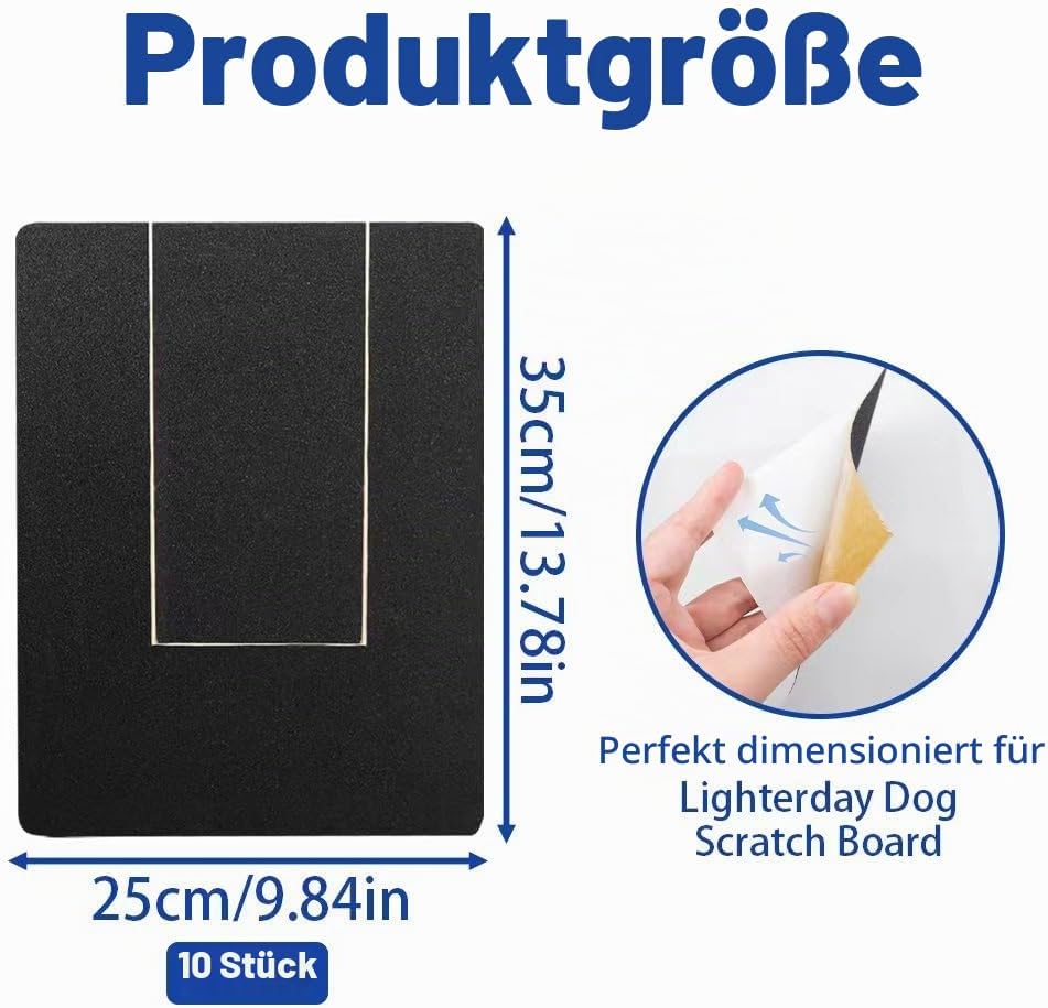 10 Stück Ersatzblättern Schleifpapier für Krallenschleifer für Hunde,Kratzbrett Hund Schleifpapier,S