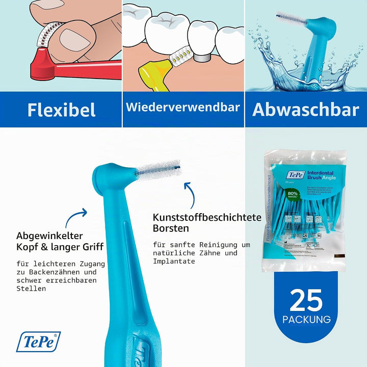 TePe Interdentalbürsten Original BLAU 0,6 mm, 25 Stück (1er Pack) Blue 0.6mm, Blue 0.6mm