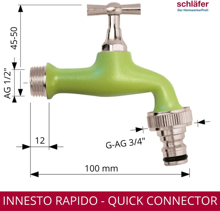 Schläfer 435320 - Auslaufventil 1/2 Zoll Messing, kugelauslaufhahn - 20,95 mm 1/2 Zoll - Ideal als A