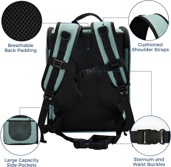 APOLLO WALKER Pet Carrier Rucksack für kleine Katzen und Hunde, Welpen, zweiseitiger Eingang, Sicher