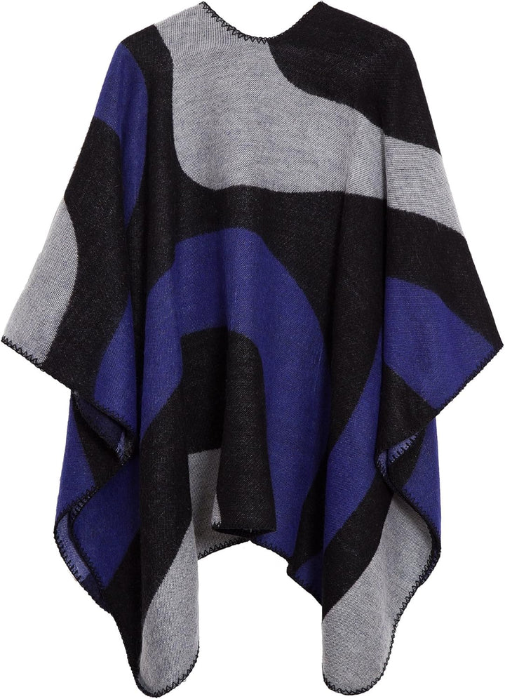 Damen Warm Offene Front Strick Schals und Wraps Floral Elegante Cardigans Poncho Cape Coat Mantel Kö