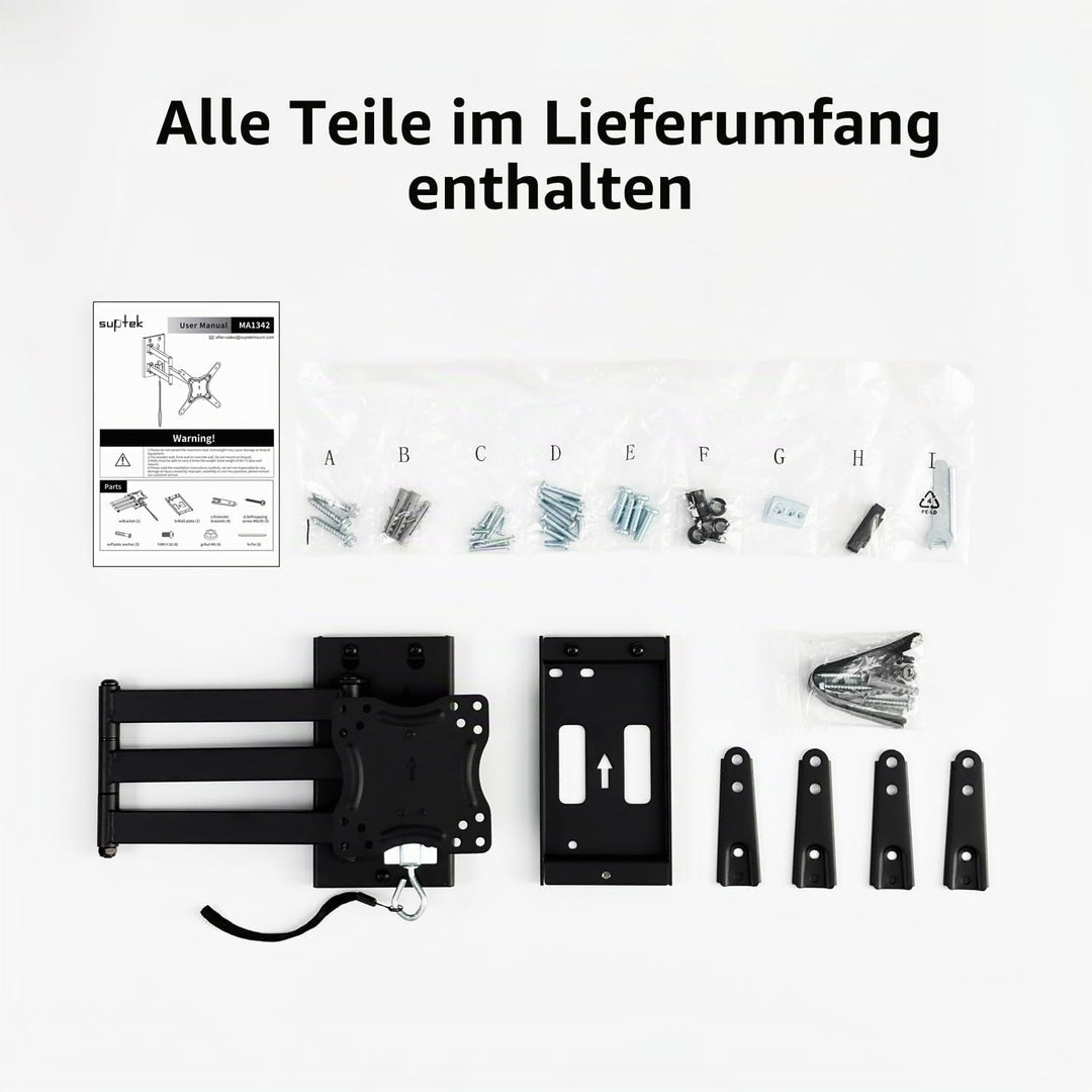 Suptek abschliessbare Wohnmobil-TV-Halterung für 13-43-Zoll-Fernseher Vollbewegliche, abschliessbare