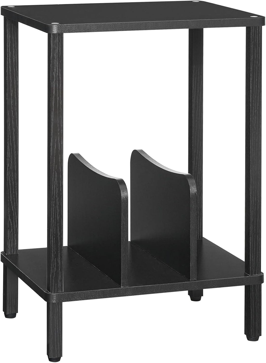 HOOBRO Plattenspieler Ständer, 2 Ebenen Schallplatten Regal, Beistelltisch, Plattenregal mit Trennwä