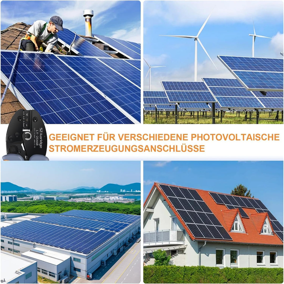 40 Paar Solarstecker Crimpzange-Set für 2,5/4/6mm² Solarpanel-Kabel, Photovoltaik-Stecker, Steckverb