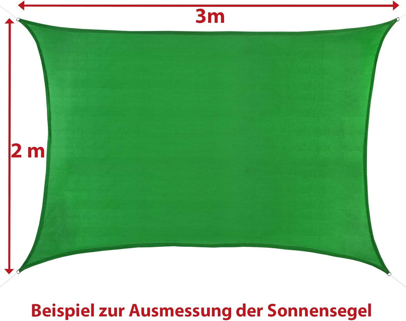 BB Sport Sonnensegel 3m x 4.5m Smaragd HDPE Rechteckig UV Schutz Garten Terrasse Camping Sonnenschut