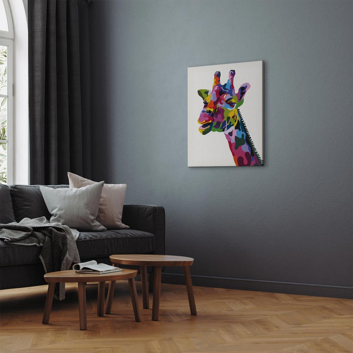 murando - Malen nach Zahlen Giraffe bunt 40x60 cm Malset mit Holzrahmen auf Leinwand für Erwachsene
